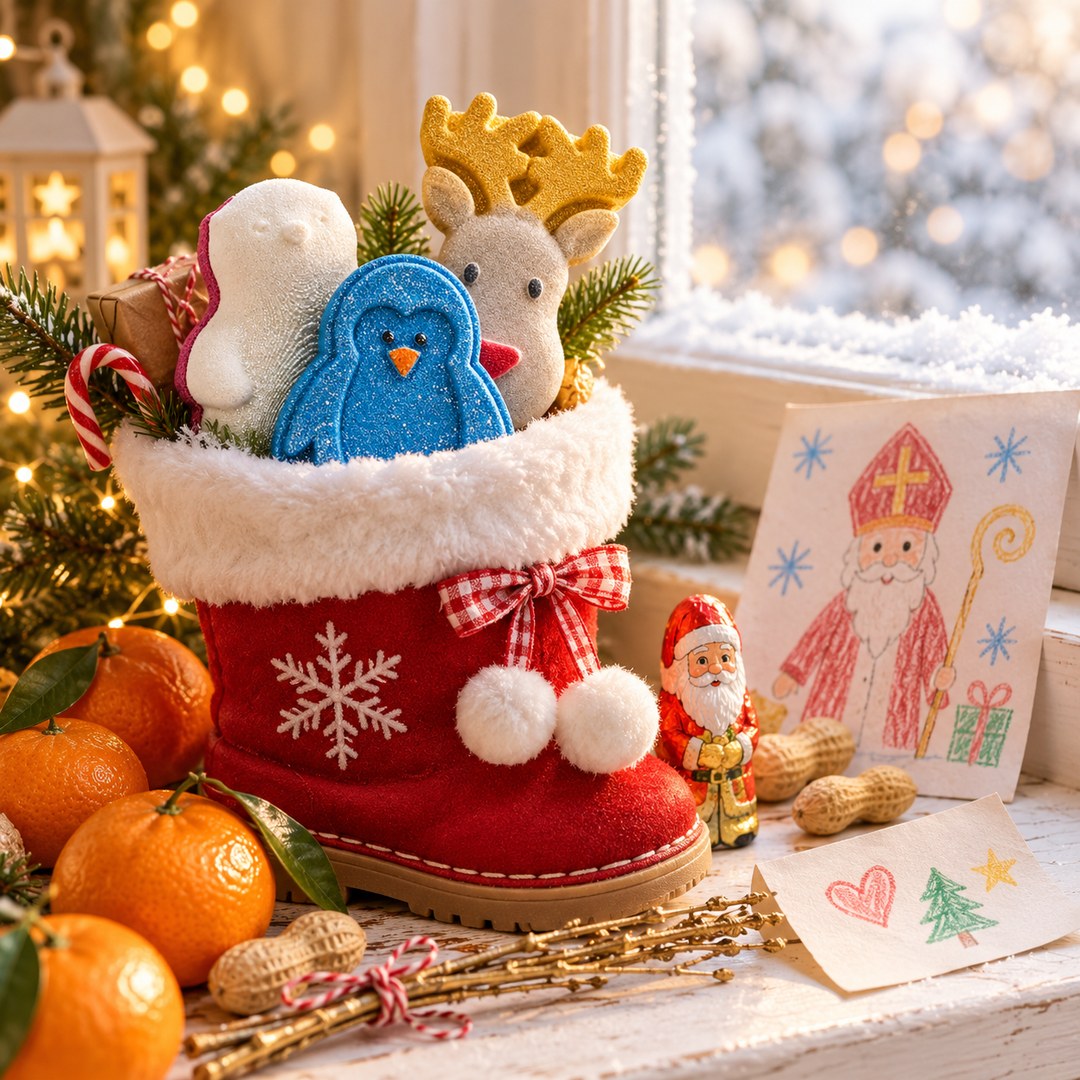 Red-nosed Rudolph, Ice Ice Penguin és Berry Bear fürdőbomba mikulási csizmában – BLOOMBEE