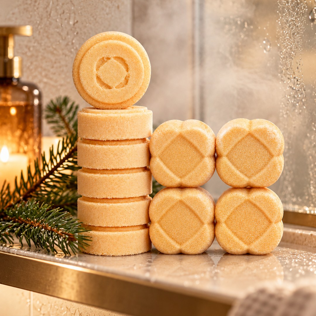 Winter Spice zuhanytabletta a zuhanyzóban – BLOOMBEE